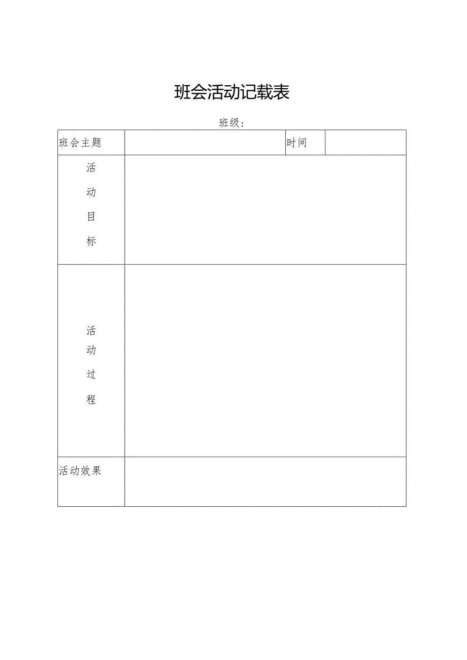 班会活动记载表.docx_第1页