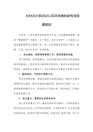 小学2024-2025年教科研专项发展规划.docx