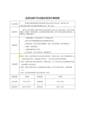 巡游出租汽车运输证核发办事指南.docx