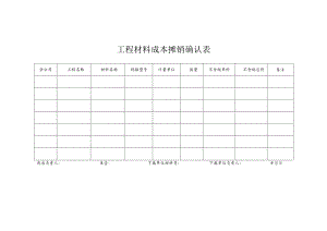 工程材料成本摊销确认表.docx