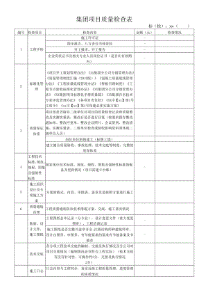 集团项目质量检查表.docx