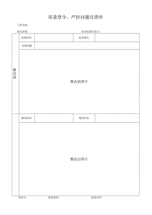 质量禁令、严控问题反馈单.docx