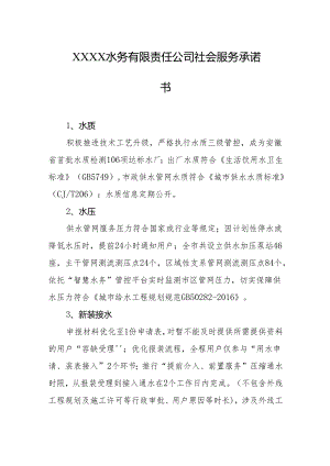 水务有限责任公司社会服务承诺书.docx