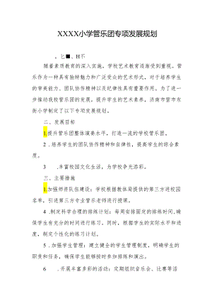 小学管乐团专项发展规划.docx