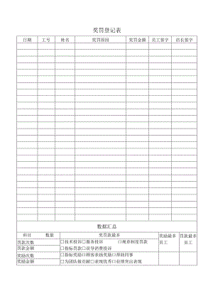 奖罚登记表格.docx