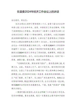 在县委2024年经济工作会议上的讲话.docx