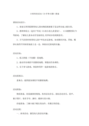 幼儿园小班体育活动《小手和小脚》教案.docx