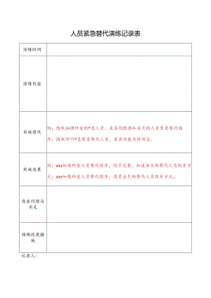 科室人员紧急替代演练记录表.docx