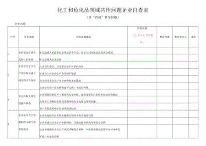 化工和危化品领域共性问题企业自查表.docx