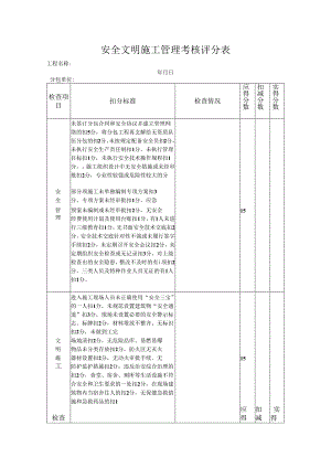 安全文明施工管理考核评分表.docx