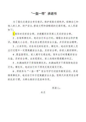 一盔一带”承诺书.docx