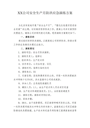 安全生产月防洪应急演练方案.docx