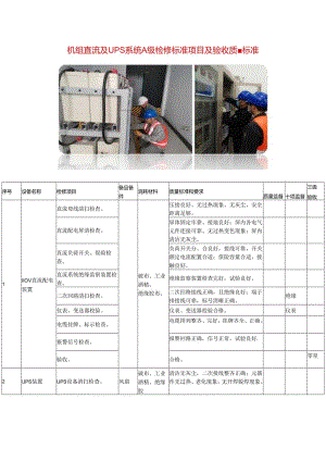 机组直流及UPS系统A级检修标准项目及验收质量标准.docx