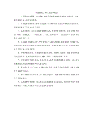 项目总经济师安全生产职责.docx