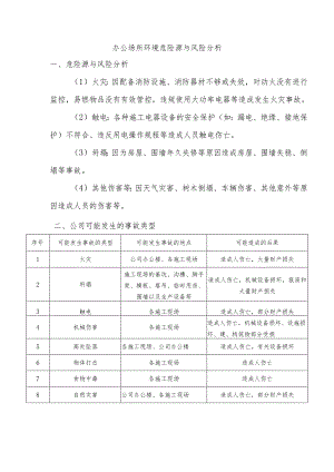 办公场所环境危险源与风险分析.docx