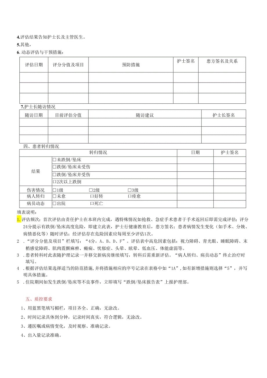 患者跌倒坠床危险因素评估及护理措施表.docx_第2页