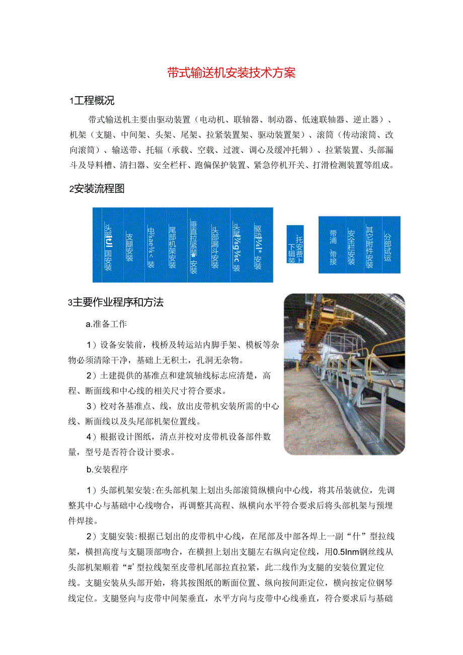 带式输送机安装技术方案.docx_第1页