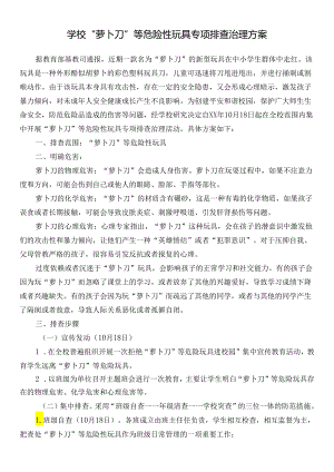 学校萝卜刀等危险性玩具专项排查治理方案.docx