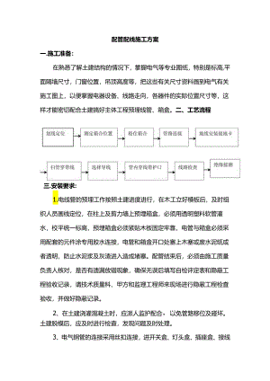 配管配线施工方案.docx