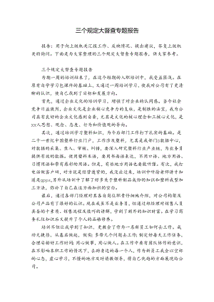 三个规定大督查专题报告.docx