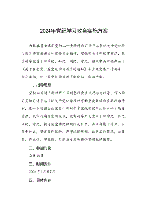 精品2024年党纪学习教育实施方案(5篇).docx