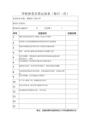 学校食堂自查记录表.docx