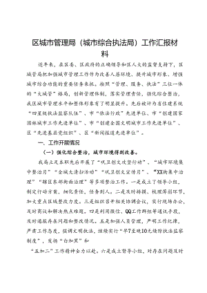 区城市管理局（城市综合执法局）工作汇报材料.docx