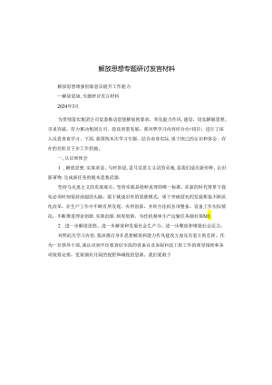 解放思想专题研讨发言材料.docx