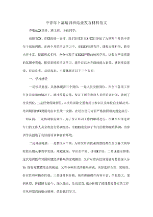 中青年干部培训班结业发言材料范文.docx