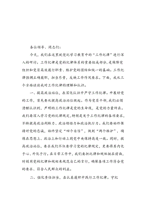 2024理论学习中心组围绕“工作纪律”专题研讨发言4篇.docx