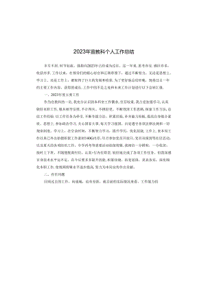 2023年宣教科个人工作总结.docx
