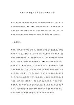 关于赴X省开展招商考察活动情况的报告.docx