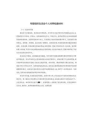 专题组织生活会个人对照检查材料.docx