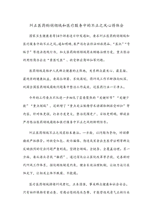 纠正医药购销领域和医疗服务中的不正之风心得体会.docx