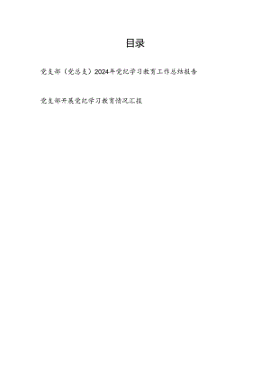 党总支（党支部）2024年党纪学习教育工作总结报告.docx
