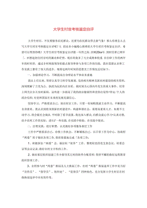 大学生村官考核鉴定自评.docx