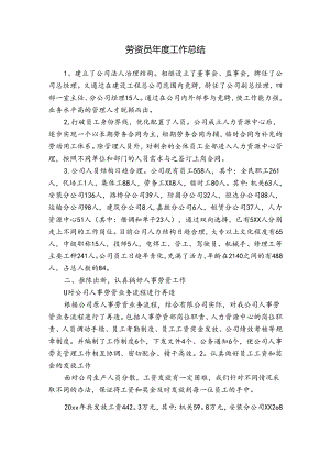 劳资员年度工作总结.docx