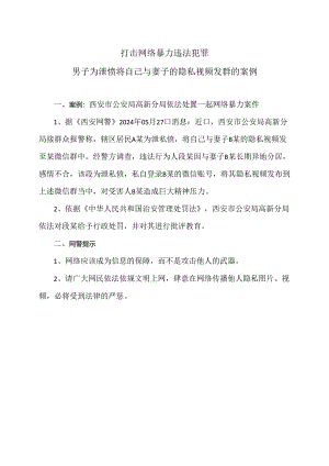男子为泄愤将自己与妻子的隐私视频发群的案例（2024年）.docx