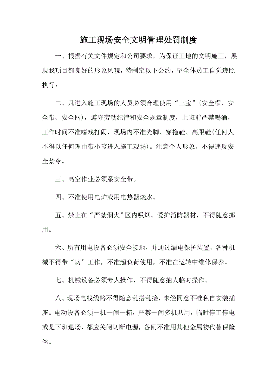 施工现场安全文明管理制度.doc_第1页