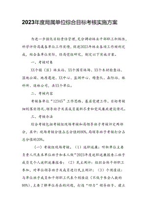 2023年度局属单位综合目标考核实施方案.docx