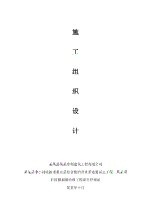 松阳县中小河流治理重点县综合整治及水系连通试点工程施工组织设计.doc