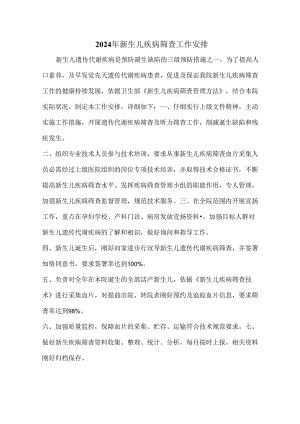 2024年新生儿疾病筛查工作计划.docx