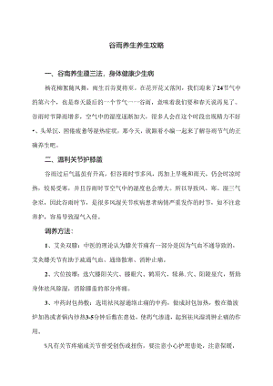 谷雨养生养生攻略（2024年）.docx