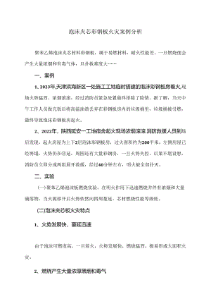 泡沫夹芯彩钢板火灾案例分析（2024年）.docx