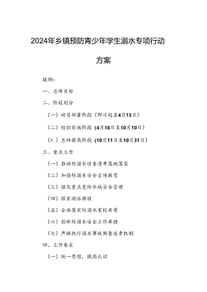 2024年乡镇预防青少年学生溺水专项行动方案.docx