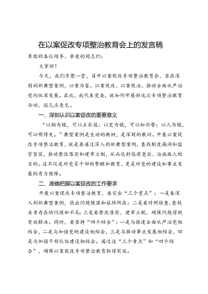 在以案促改专项整治教育会上的发言稿.docx