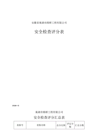 路桥工程有限公司安全检查表梳理汇总.docx