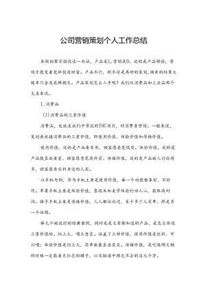 公司营销策划个人工作总结.docx