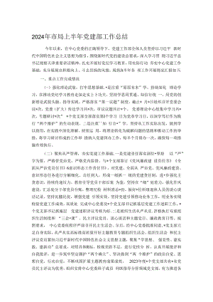 2024年市局上半年党建部工作总结.docx