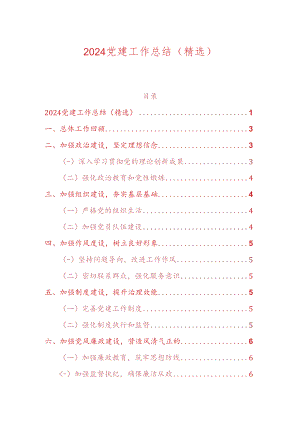 2024党建工作总结（精选）.docx